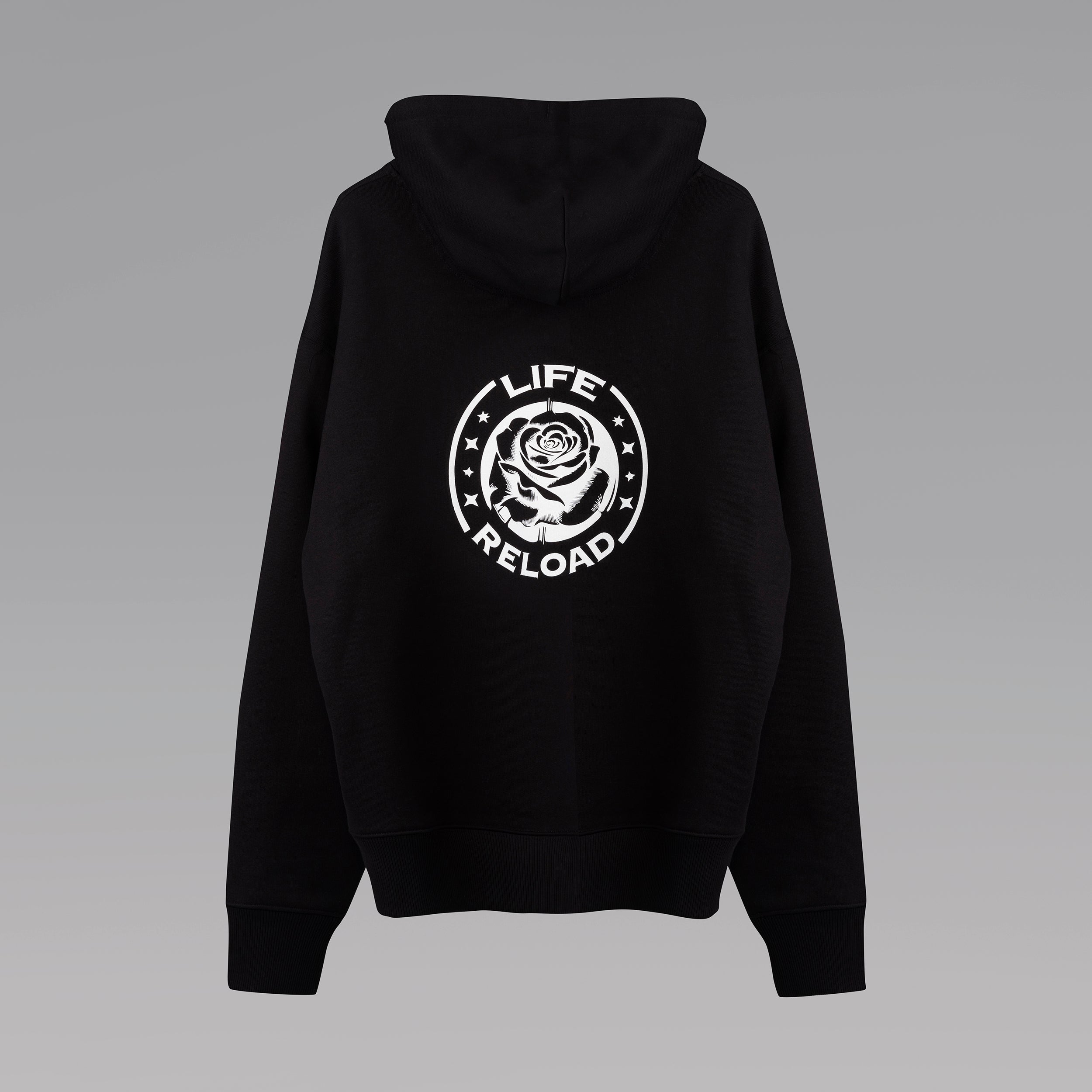 'Life Reload' Black Hoodie by Martallus