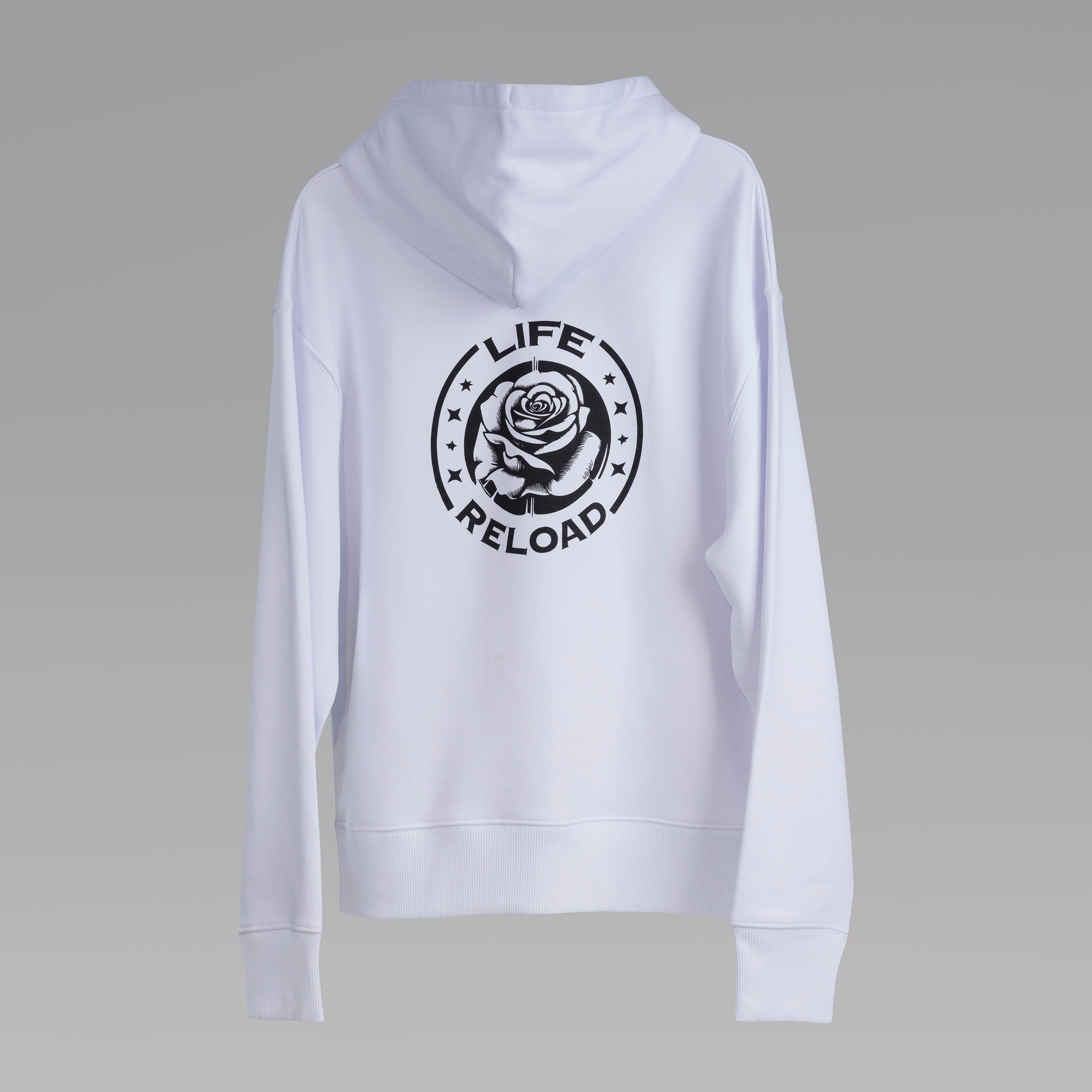 'Life Reload' White Hoodie by Martallus