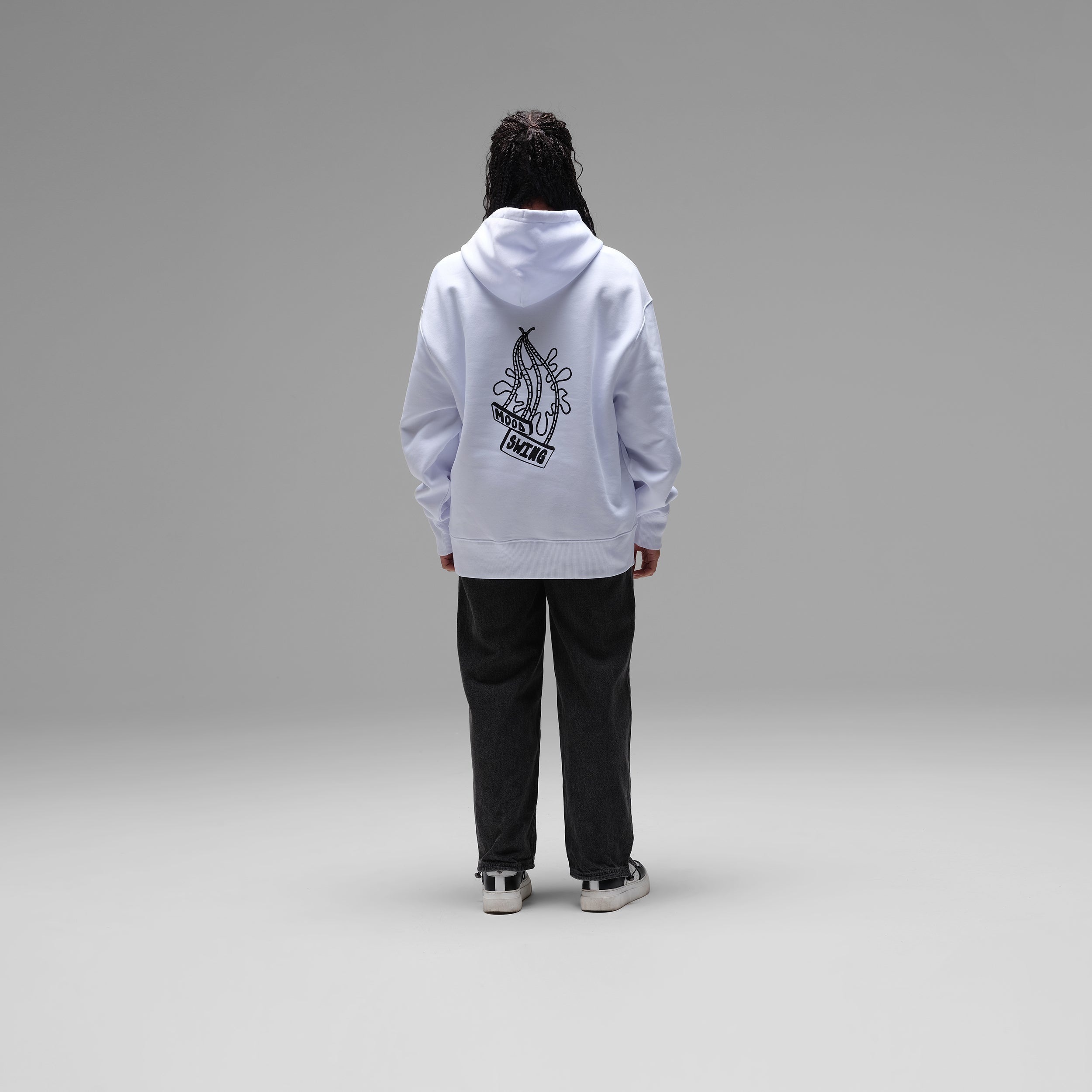 'Mood Swing' White Hoodie by Cristian