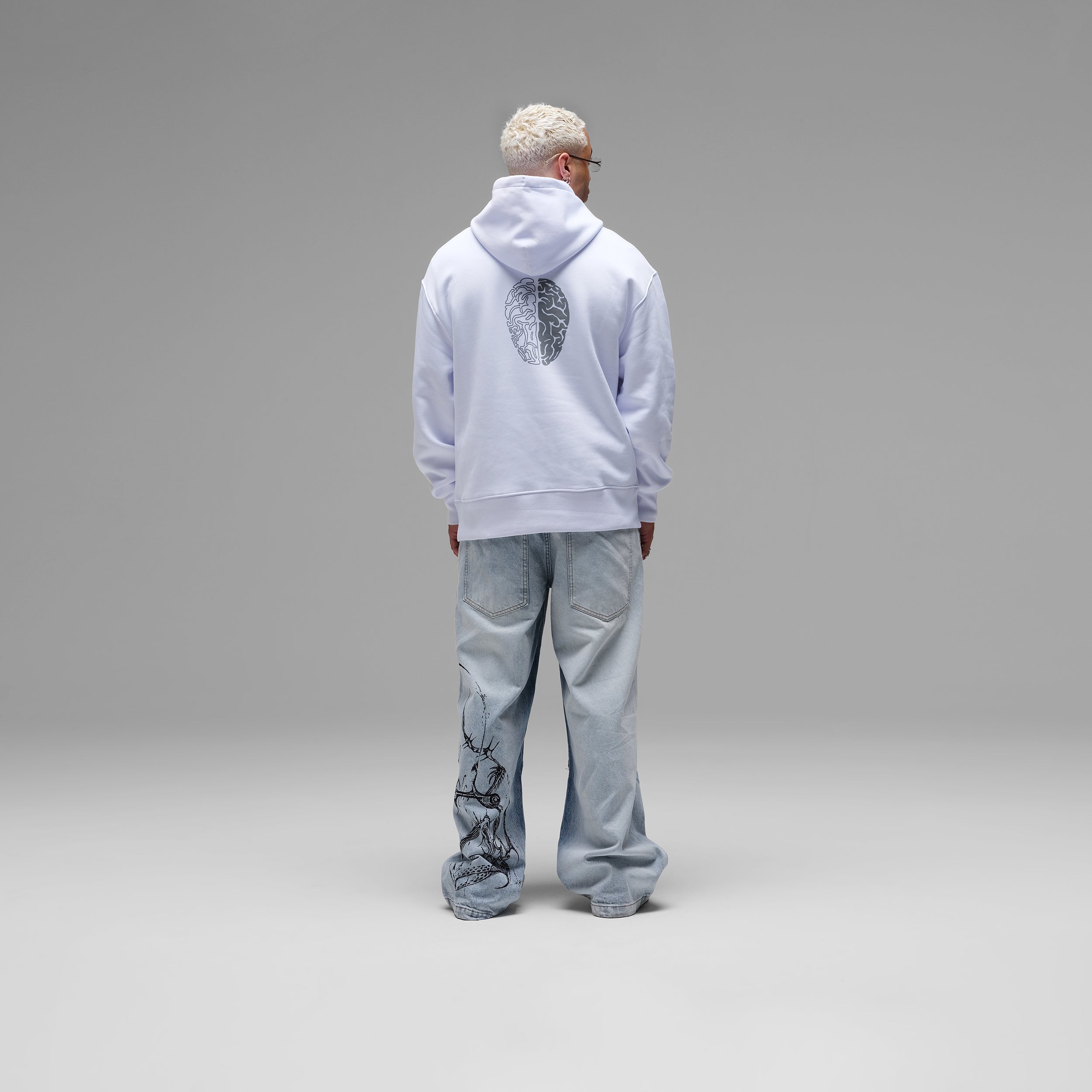 'Re-Think' White Hoodie by Joe