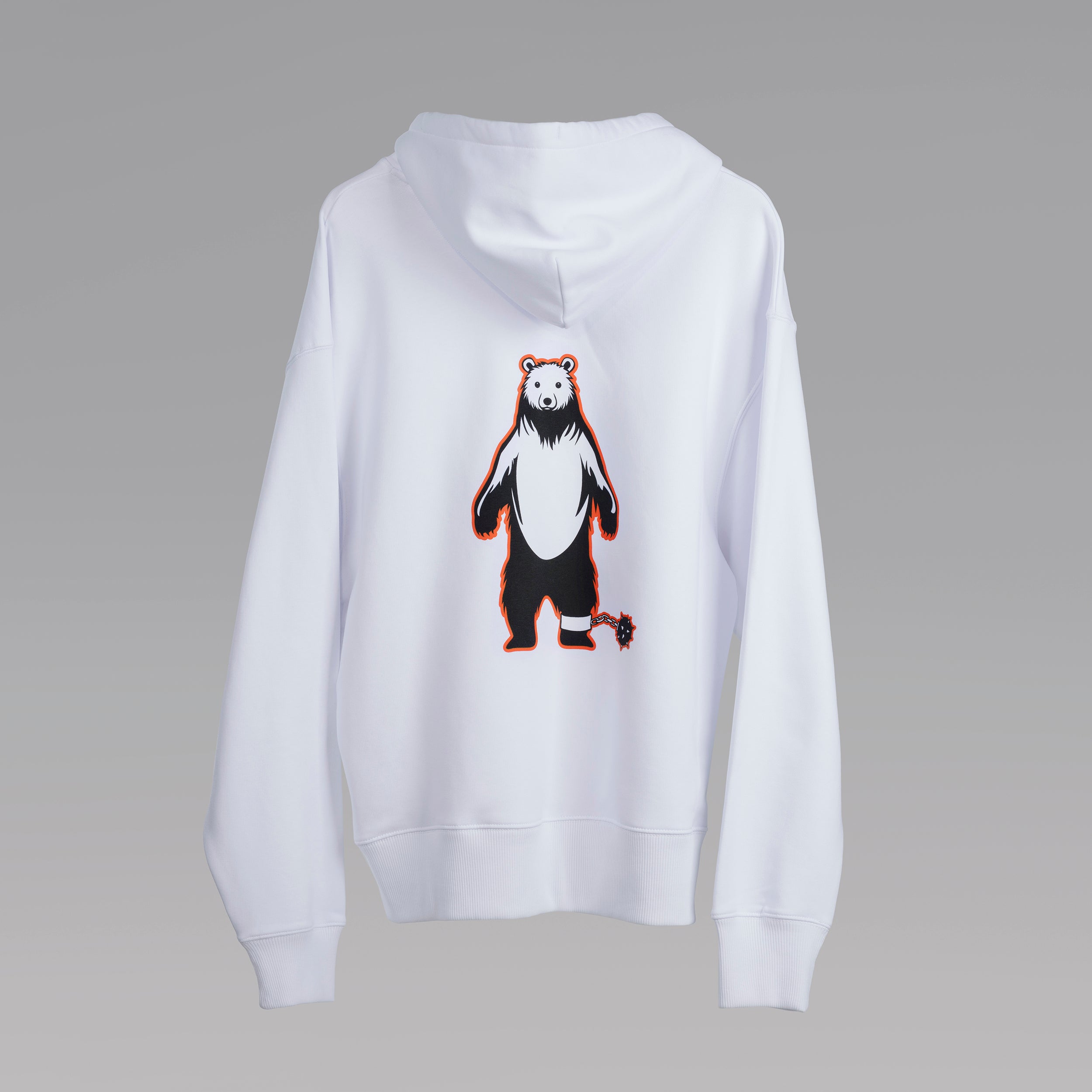 'Zen Bear' White Hoodie by Lawrence