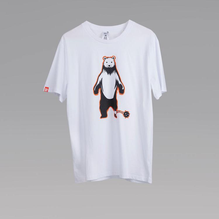 'Zen Bear' White T-shirt by Lawrence